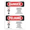 Signmission Safety Sign, OSHA Danger, 5" Height, Benzene Bilingual Spanish OS-DS-D-35-VS-1045 - alternate 1